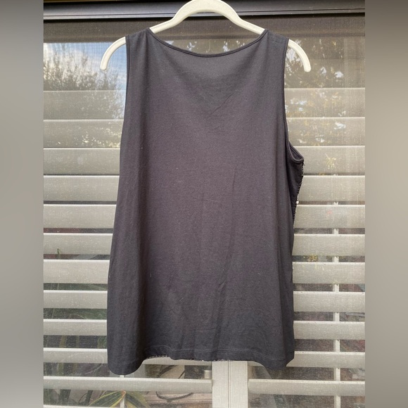 By Chicos Black Silver Ombré Sequin Front Tank Top Size 2 - Picture 3 of 7
